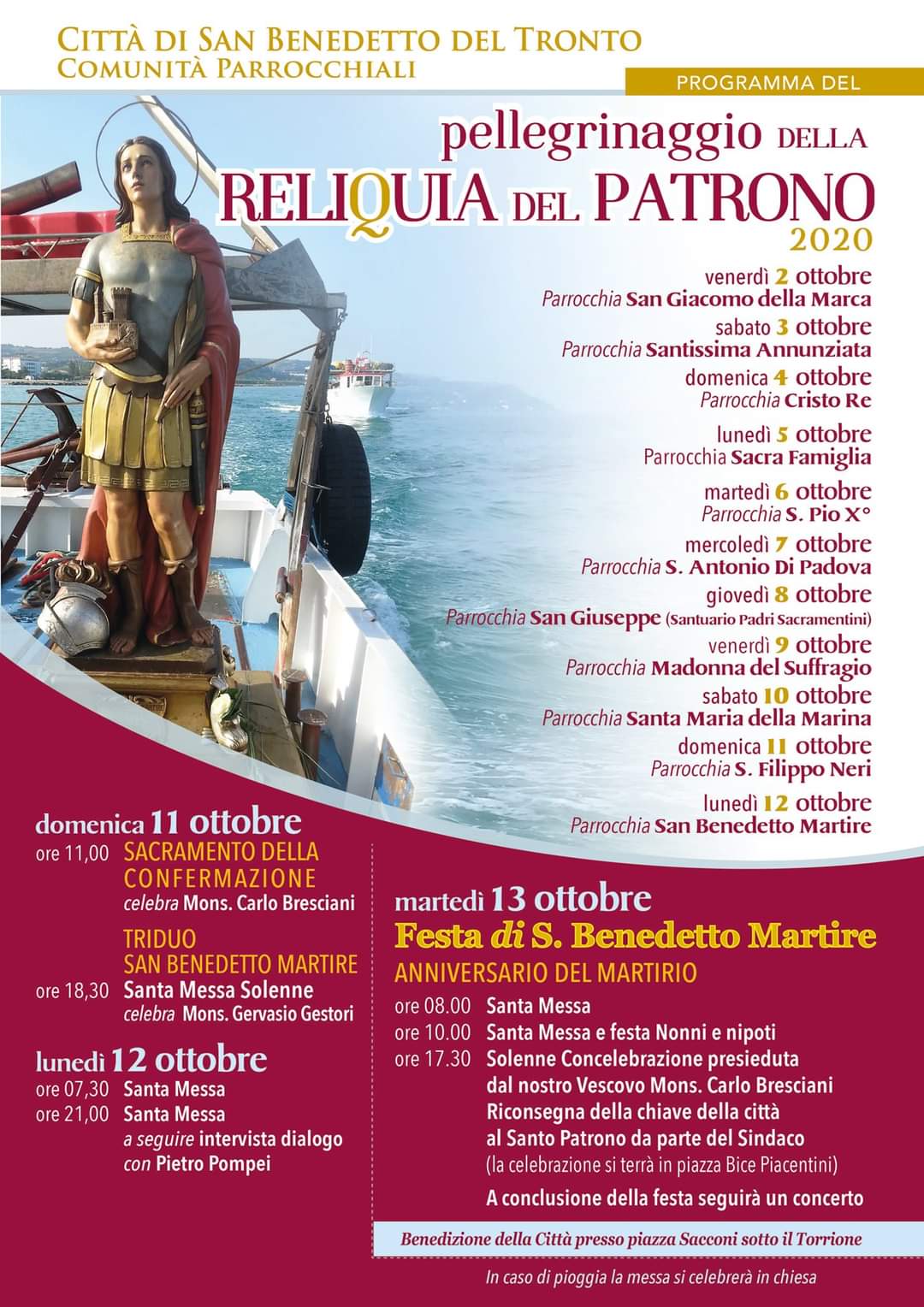 Festa del Patrono a San Benedetto, ecco il programma religioso - Riviera  Oggi